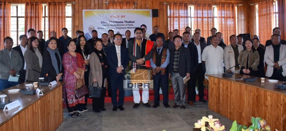Union Minister Shantanu Thakur during the meeting held wirh the District Officials at DC's conference hall, Peren on January 12.